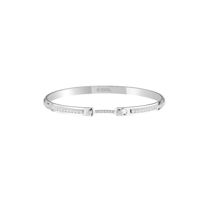 Bracelet bangle Nouvel Héritage Mood Tuxedo en or blanc et diamants