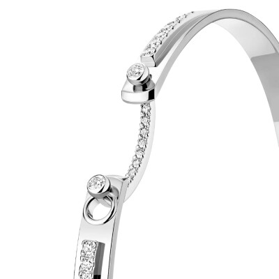 Bracelet bangle Nouvel Héritage Mood Tuxedo en or blanc et diamants