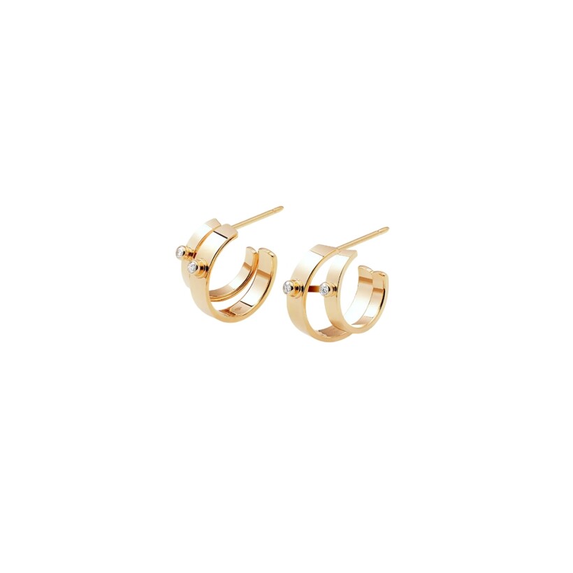 Boucles d'oreilles Nouvel Héritage Mood Monday Morning en or jaune et diamants