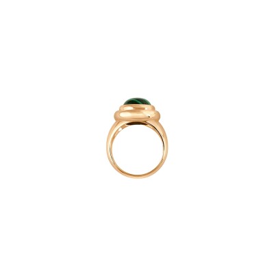 Bague Frojo Maglia or rose godron cabochon malachite