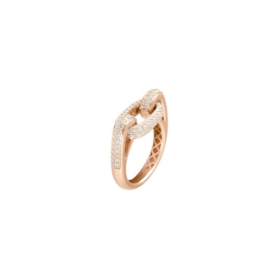 Bague Frojo Maglia or rose pavé diamants