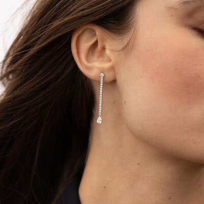 Boucles d'oreille Frojo en or blanc diamants