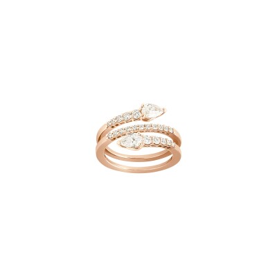 Bague Frojo Leggera double tour or rose diamants poires