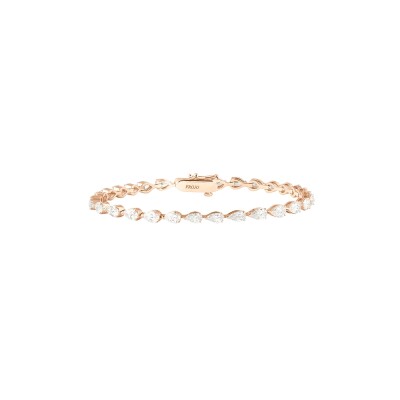 Bracelet Frojo rivière or rose diamants poires