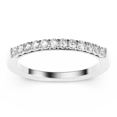 Demi alliance Frojo or blanc diamants