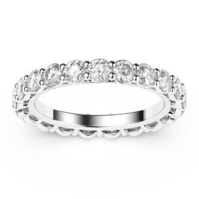 Alliance tour complet or blanc diamants