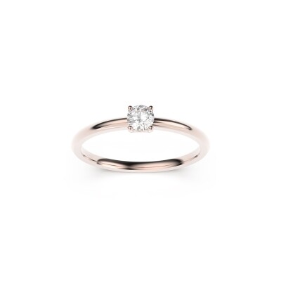 Solitaire Frojo 4 griffes or rose diamants