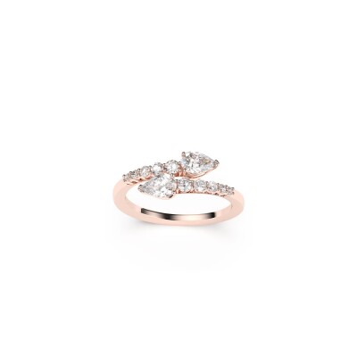 Bague Frojo Toi & Moi or rose 2 diamants poires