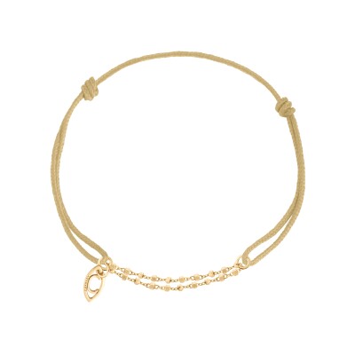 Bracelet Charlet diamantée sur cordon