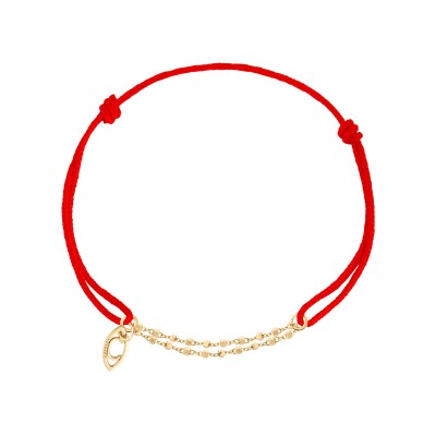 Bracelet Charlet diamantée sur cordon