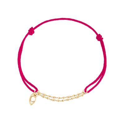 Bracelet Charlet diamantée sur cordon