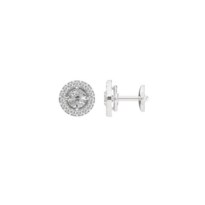 Boucles d'oreilles puces Frojo or blanc diamants