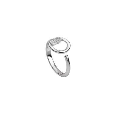 Bague Gucci Horsebit PM en or blanc et diamants