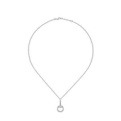 Collier Gucci Horsebit en or blanc et diamant