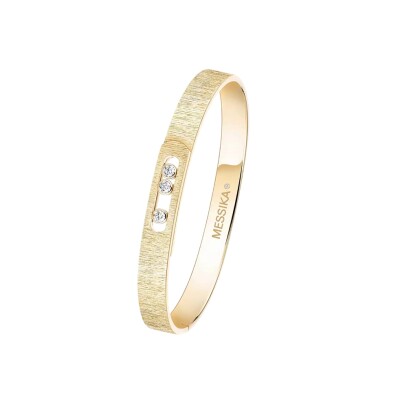 Bracelet Messika Bangle Move Noa ciselé en or jaune et diamants