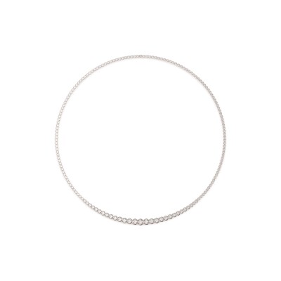 Collier Frojo rivière or rose en chute diamants