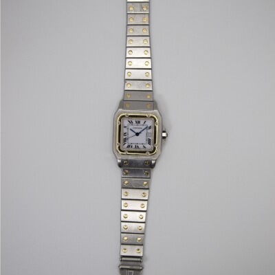 Montre Cartier Santos galbé GM, or et acier