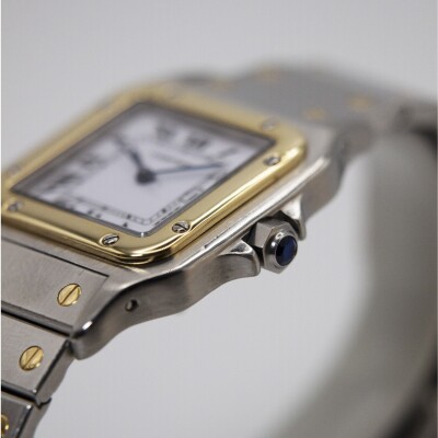 Montre Cartier Santos galbé GM, or et acier