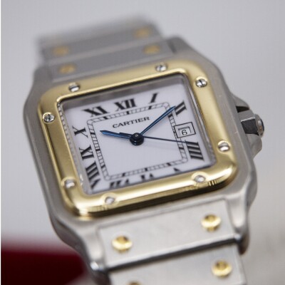 Montre Cartier Santos galbé GM, or et acier