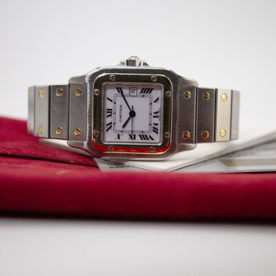 Montre Cartier Santos galbé GM, or et acier
