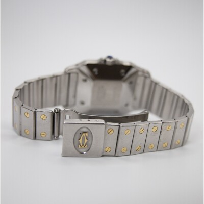 Montre Cartier Santos galbé GM, or et acier