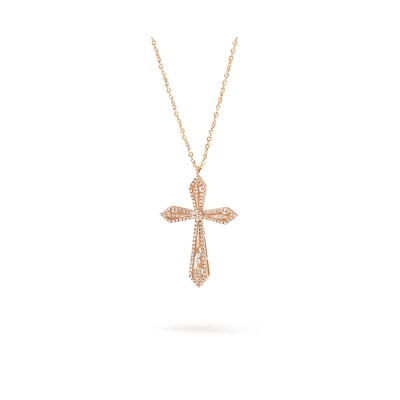 Collier Maria Battaglia Universu Anghjula en or rose et diamant
