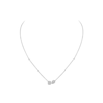 Collier Messika My Twin Toi & Moi en or blanc et diamant