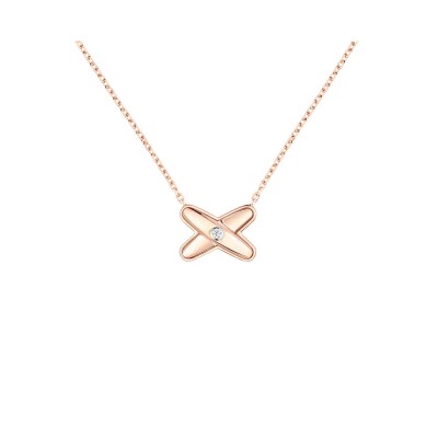 Pendentif Chaumet Jeux de Liens en or rose et diamant