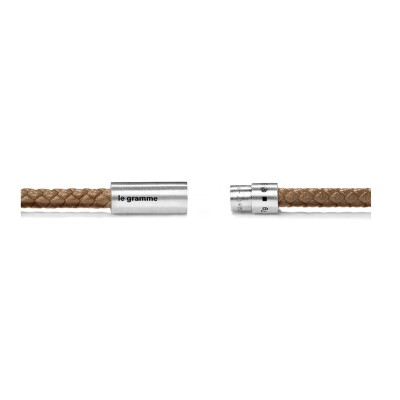 Bracelet le gramme Câble cuir camel,  7 grammes