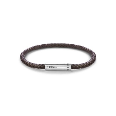 Bracelet le gramme Câble cuir marron, 7 grammes