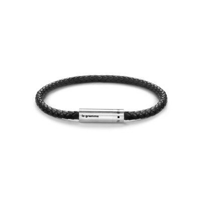 Bracelet le gramme Câble cuir noir, 7 grammes