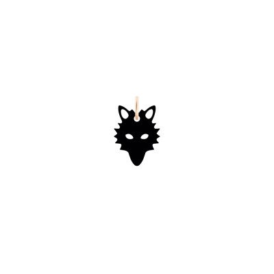 Pendentif Ginette NY MINI ONYX WOLF CHARM en or rose et onyx