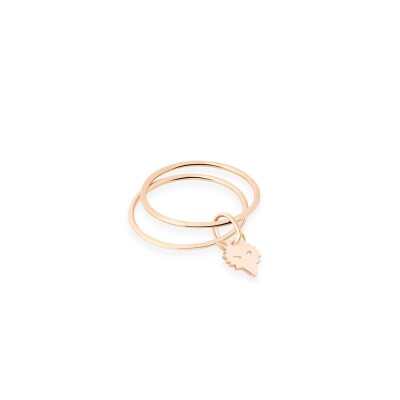 Bague Ginette NY WOLF DOUBLE CRICLE en or rose