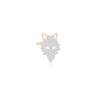Mono boucle d'oreille Ginette NY DIAMOND WOLF en or rose et diamant