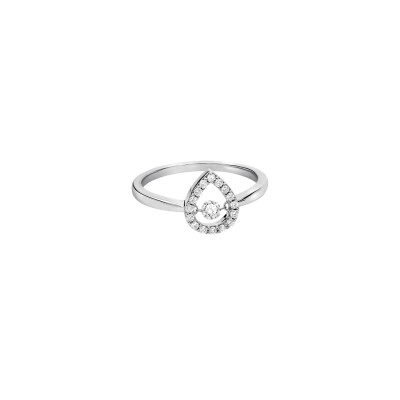 Bague Frojo or blanc entourage diamants poire