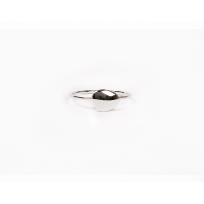 Bague Frojo motif galet or blanc