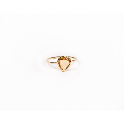 Bague Frojo or jaune centre saphir jaune
