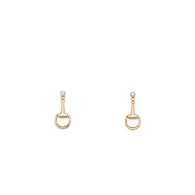 Boucles d'oreilles pendantes Gucci mini jacket Horsebit en or rose et diamants