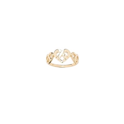 Bague Poiray Cœur Entrelacé 3 Cœurs en or Jaune