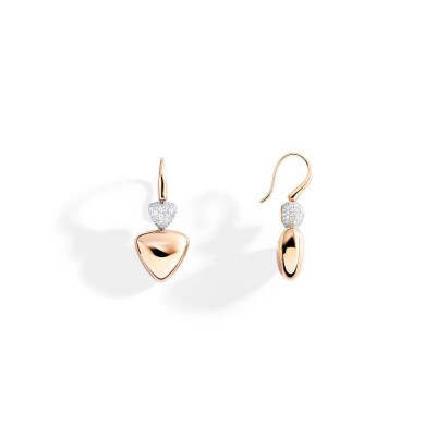 Boucles d'oreilles Vhernier Freccia en or rose et diamants