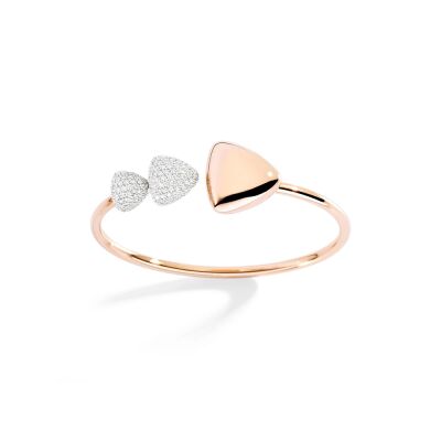 Bracelet Jonc Vhernier Freccia en or rose et diamants