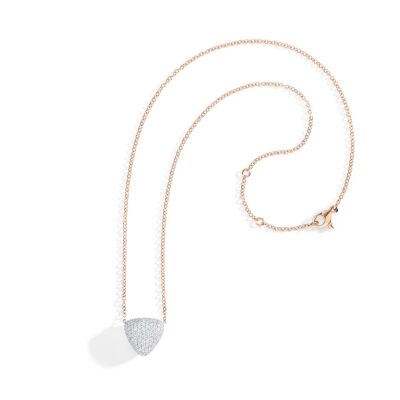 Pendentif Vhernier Freccia en or rose et diamants 42cm