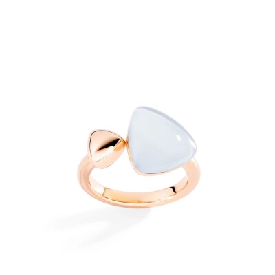 Bague Vhernier Freccia en or rose cristal et nacre blanche