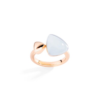 Bague Vhernier Freccia en or rose cristal et nacre blanche