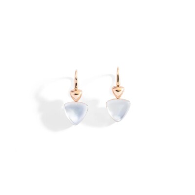 Boucles d'oreilles Vhernier Freccia en or rose cristal et nacre blanche