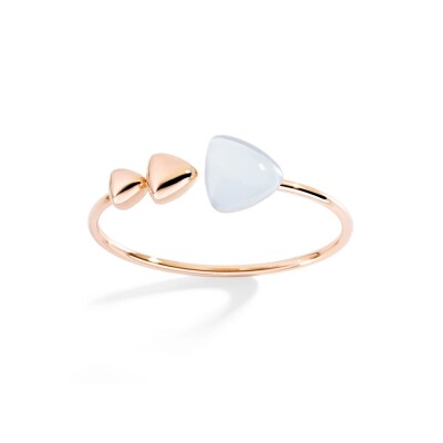 Bracelet Jonc Vhernier Freccia en or rose cristal et nacre blanche