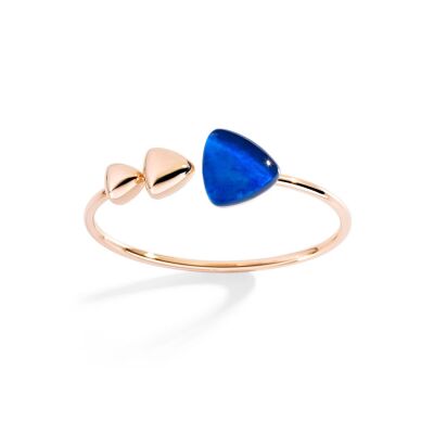 Bracelet jonc Freccia en or rose cristal et lapis lazuli