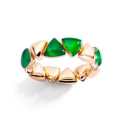 Bracelet Vhernier Freccia en or rose cristal et jade