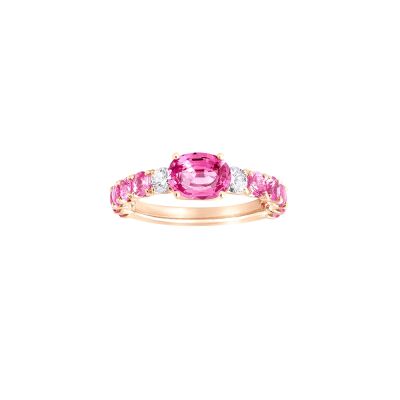 Bague Frojo en or rose, saphir rose et diamants