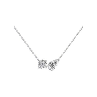 Pendentif Frojo en or blanc diamant poire et diamant brillant